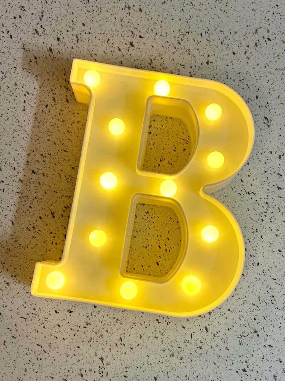 White Plastic Light Up Letter B